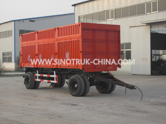 Red Heavy Duty Semi Trailer / 25 Ton Van 3 Trailer Gandar Dengan 12.00R20 Segitiga Ban
