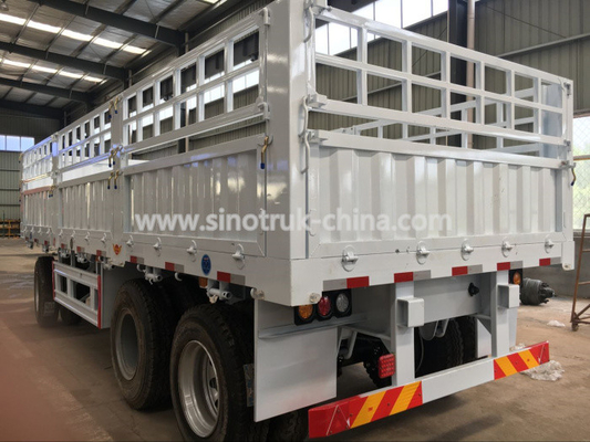 20 Ton 3 As Heavy Duty Semi Trailer Dropside Trailer Penuh 12 Roda ABS Opsional
