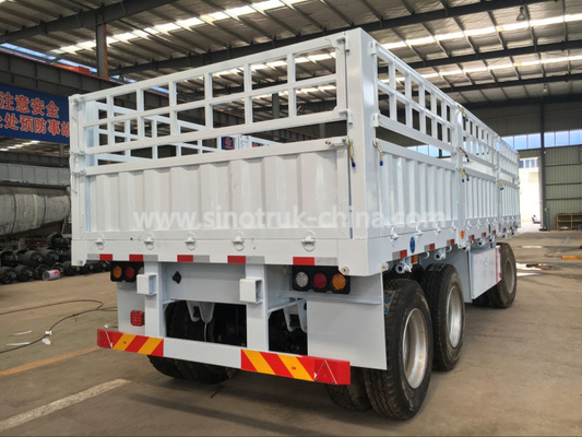 20 Ton 3 As Heavy Duty Semi Trailer Dropside Trailer Penuh 12 Roda ABS Opsional