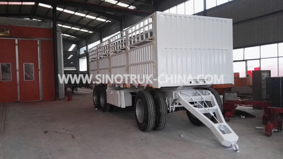 8 Roda 2 Gandar Dropside Trailer Warna Opsional Dengan Segitiga Bingkai dan Sisi Tirai