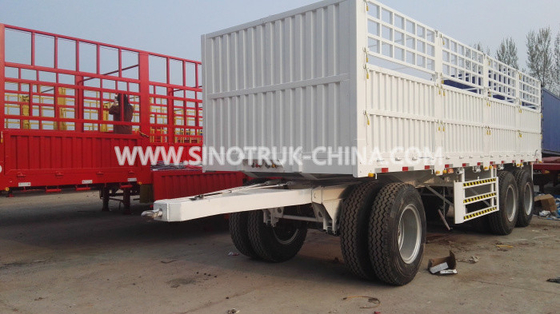 8 Roda 2 Gandar Dropside Trailer Warna Opsional Dengan Segitiga Bingkai dan Sisi Tirai
