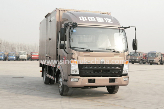 4x2 Euroii Howo 7000kg Refrigerated Box Truck Dengan Mesin Yunnei Dan 6 Ban Segitiga