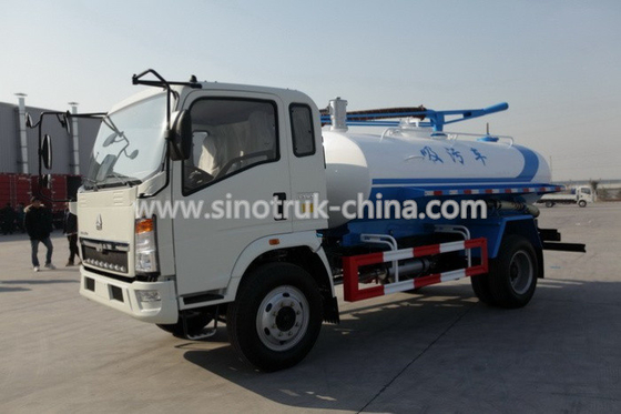 HOWO Light Sewer Vacuum Truck 6 Roda 10 Ton Memuat Model 116hp SHMC5107GXW
