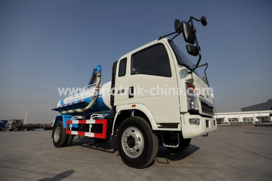 HOWO Light Sewer Vacuum Truck 6 Roda 10 Ton Memuat Model 116hp SHMC5107GXW