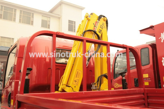Truk Konstruksi Tugas Ringan Komersial / Truk Kargo Ringan Dengan 3 Ton Crane