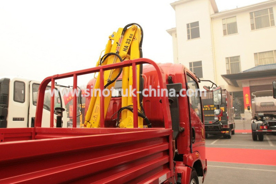 Truk Konstruksi Tugas Ringan Komersial / Truk Kargo Ringan Dengan 3 Ton Crane