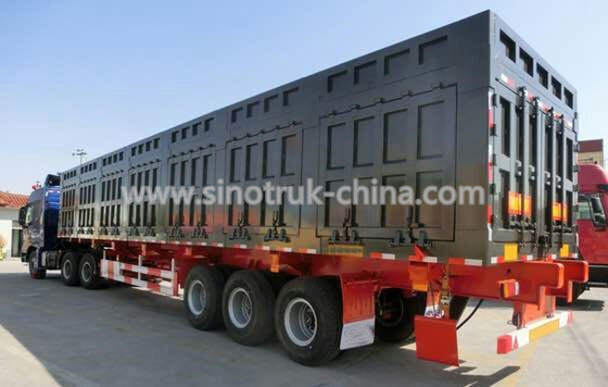 Keselamatan Tugas Berat Semi Trailer / Van Semi Trailer Dengan Landing Gear Jenis Teleskopik