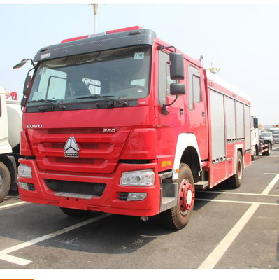 290 Hp Howo 4 × 2 Rescue Fire Truck Dengan 8000kg Kapasitas Air Model SHMC5256
