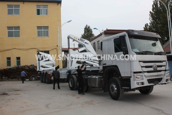 3 Axle Container Semi Trailer Dengan 37 Ton XCMG Side Lifter Dan JOST Support Leg