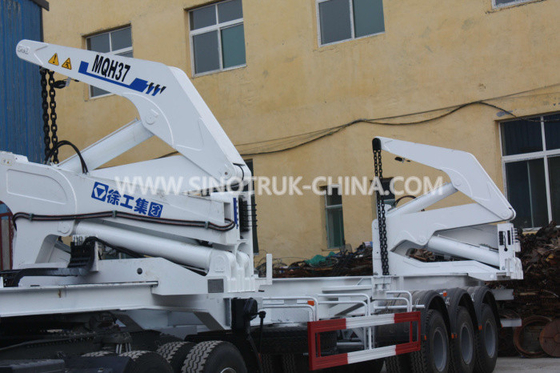 3 Axle Container Semi Trailer Dengan 37 Ton XCMG Side Lifter Dan JOST Support Leg
