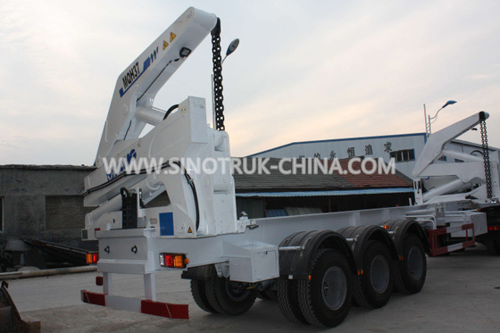 3 Axle Container Semi Trailer Dengan 37 Ton XCMG Side Lifter Dan JOST Support Leg