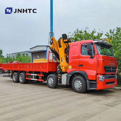 Howo T7H Brand New 8*4 12 roda 40 ton 380HP Crane Mounted Max 16 ton Arm Cargo Dengan Truk Crane