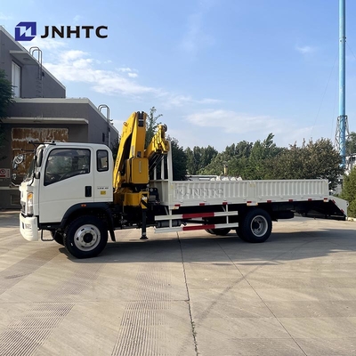 Truk baru atau bekas Crane dipasang HOWO Kargo Crane Tarik dengan Tangga 10 Ton Telescopic Extend Boom Truck