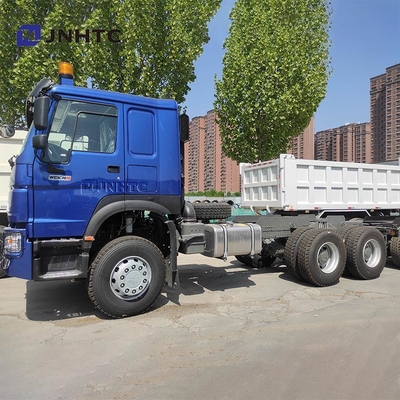 HOWO BARU 6X4 Truk Tipper Chassis 400HP 10 Roda Chassis Truk Dump Biru