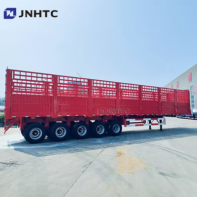 Kekuatan tinggi 3 poros 4 poros 5 poros Customized Bulk Kargo Pagar Semi Trailer 16 Meter Kargo Trailer Dengan Tarpaulin