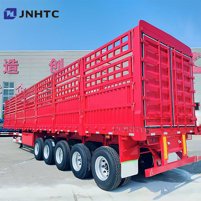 Kekuatan tinggi 3 poros 4 poros 5 poros Customized Bulk Kargo Pagar Semi Trailer 16 Meter Kargo Trailer Dengan Tarpaulin