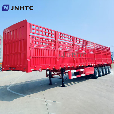 Kekuatan tinggi 3 poros 4 poros 5 poros Customized Bulk Kargo Pagar Semi Trailer 16 Meter Kargo Trailer Dengan Tarpaulin