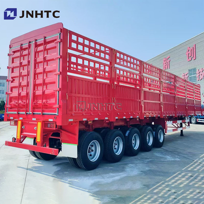 Kekuatan tinggi 3 poros 4 poros 5 poros Customized Bulk Kargo Pagar Semi Trailer 16 Meter Kargo Trailer Dengan Tarpaulin