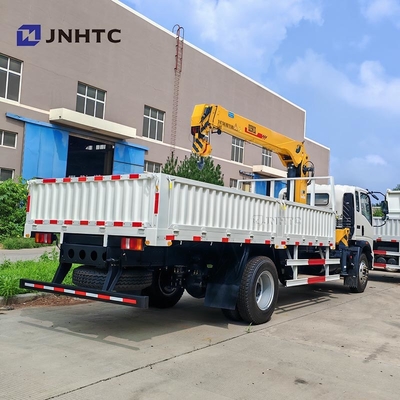 HOWO Truk Crane Dengan 4X2 6 Roda Crane 5 Ton Truk Kargo Dengan 12 Ton Folding Arm Crane