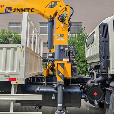 HOWO Truk Crane Dengan 4X2 6 Roda Crane 5 Ton Truk Kargo Dengan 12 Ton Folding Arm Crane