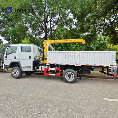 HOWO Crane Truck 4X2 6 Roda Crane 5 Ton Cargo Truck Dengan 12 Ton Straight Arm Crane Truck