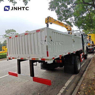 HOWO Crane Truck 4X2 6 Roda Crane 5 Ton Cargo Truck Dengan 12 Ton Straight Arm Crane Truck