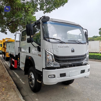 HOWO Crane Truck 4X2 6 Roda Crane 5 Ton Cargo Truck Dengan 12 Ton Straight Arm Crane Truck