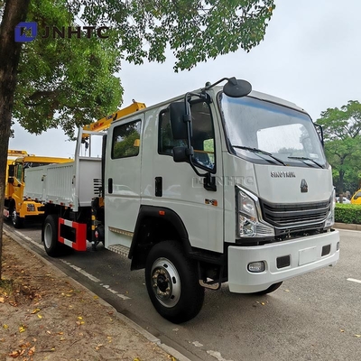HOWO Crane Truck 4X2 6 Roda Crane 5 Ton Cargo Truck Dengan 12 Ton Straight Arm Crane Truck