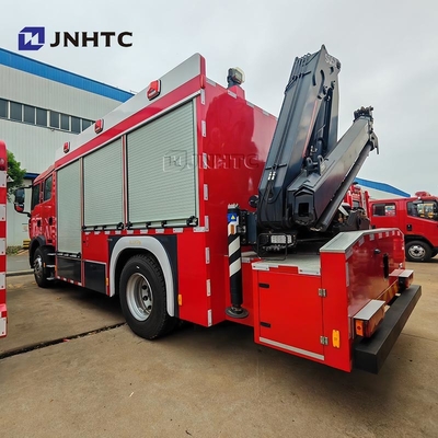 Truk pemadam kebakaran Howo TX 5000L Tanker busa air 4X4 Dengan Truk Crane