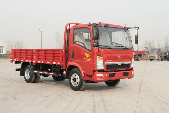10 Ton 4x2 Sinotruk Howo7 Truk Kargo Berat Warna Merah 6 Ban Dengan Air Conditioner