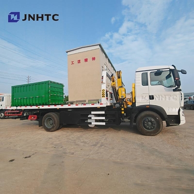 HOWO TX Crane Truck 320HP 4X2 15TON Cargo Mounted Wrecker Truck dengan Hydraulic Straight Boom Crane Truck