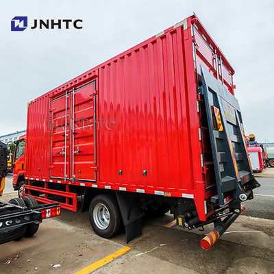 Merek 5 Ton Truk 4x2 6 Wheeler Cargo Van Mini Truk Truk Euro2 Diesel Truk Kargo Dengan Hidraulik Tailplate