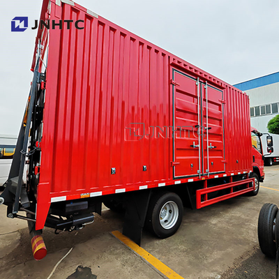 Merek 5 Ton Truk 4x2 6 Wheeler Cargo Van Mini Truk Truk Euro2 Diesel Truk Kargo Dengan Hidraulik Tailplate