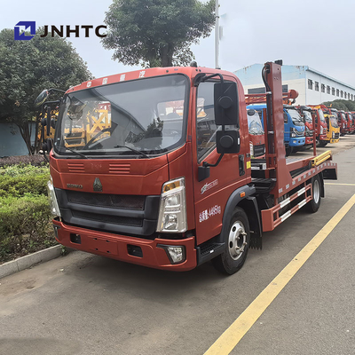 Menarik 3 Mobil Sinotruk HOWO 4X2 Double Deck 5t 6t Diesel Fuel Wrecker Rescue Vehicle Flatbed Truck