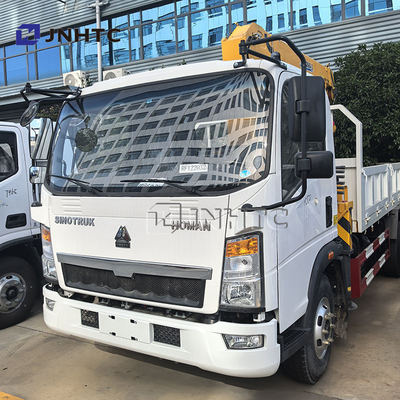 China Top Howo 4x2 Truk Kargo Ringan Mounted Crane Hydraulic 3Ton 4Ton 5Ton Telescopic Pickup Boom Crane Untuk Dijual