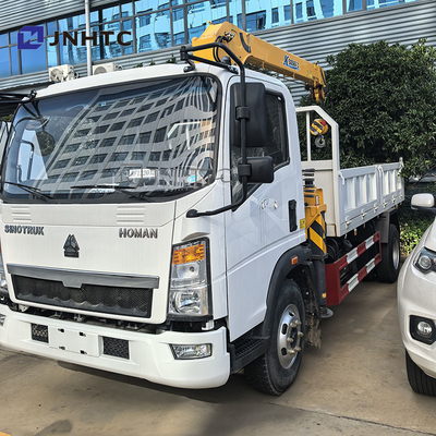 China Top Howo 4x2 Truk Kargo Ringan Mounted Crane Hydraulic 3Ton 4Ton 5Ton Telescopic Pickup Boom Crane Untuk Dijual