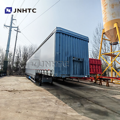 4 poros 40FT Side Curtain Trailer dengan 60ton untuk minuman dan kargo Side Curtain Trailer dengan Tarpaulin