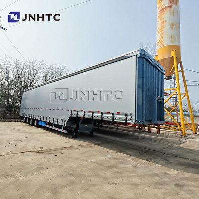 4 poros 40FT Side Curtain Trailer dengan 60ton untuk minuman dan kargo Side Curtain Trailer dengan Tarpaulin