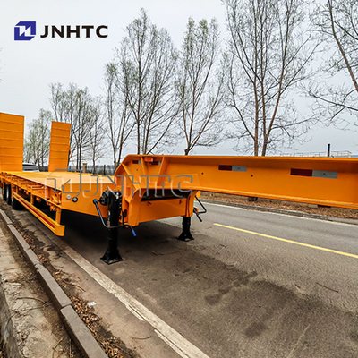 Heavy Duty 60 80 Ton Lowbed Truck Semi Trailer Dengan Sistem Suspensi Spring Daun Dan Fungsi Air