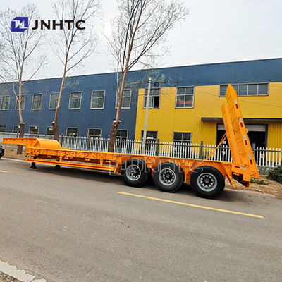 Heavy Duty 60 80 Ton Lowbed Truck Semi Trailer Dengan Sistem Suspensi Spring Daun Dan Fungsi Air