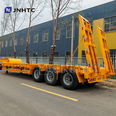 Heavy Duty 60 80 Ton Lowbed Truck Semi Trailer Dengan Sistem Suspensi Spring Daun Dan Fungsi Air