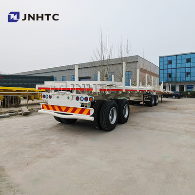 2 poros 3 poros 50ton 20 kaki 40 kaki 45 kaki flatbed flat bed Container Semi trailer flatbed trailer