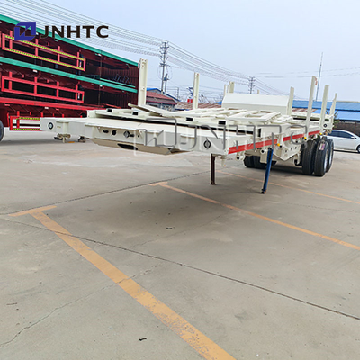 2 poros 3 poros 50ton 20 kaki 40 kaki 45 kaki flatbed flat bed Container Semi trailer flatbed trailer