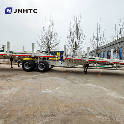 2 poros 3 poros 50ton 20 kaki 40 kaki 45 kaki flatbed flat bed Container Semi trailer flatbed trailer