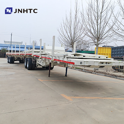 2 poros 3 poros 50ton 20 kaki 40 kaki 45 kaki flatbed flat bed Container Semi trailer flatbed trailer