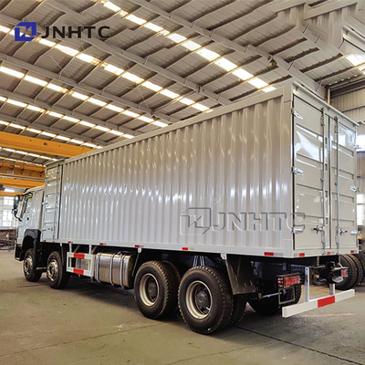 25Ton Howo Truk 8*4 Van Truk Diesel Transmisi manual Kontainer tebal Kotak Truk kargo