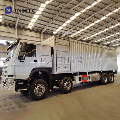 25Ton Howo Truk 8*4 Van Truk Diesel Transmisi manual Kontainer tebal Kotak Truk kargo