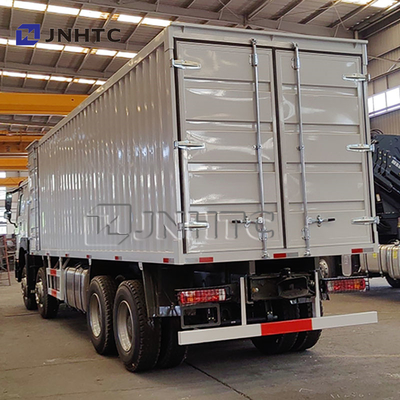 25Ton Howo Truk 8*4 Van Truk Diesel Transmisi manual Kontainer tebal Kotak Truk kargo