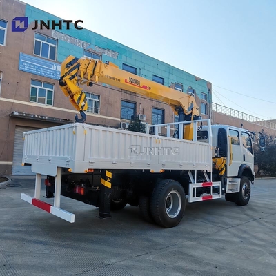 Howo Mini 4*4 6 Wheeler Double Row Cab Cargo Truck dengan Telescopic Boom Crane Truck