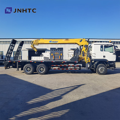 HOWO TX380 6x4 12T baru Flatbed Dropside Kapasitas Kargo Transporting Truck Straight Arm Boom Crane Truk untuk dijual